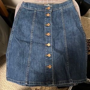 Euc jcrew button down denim skirt